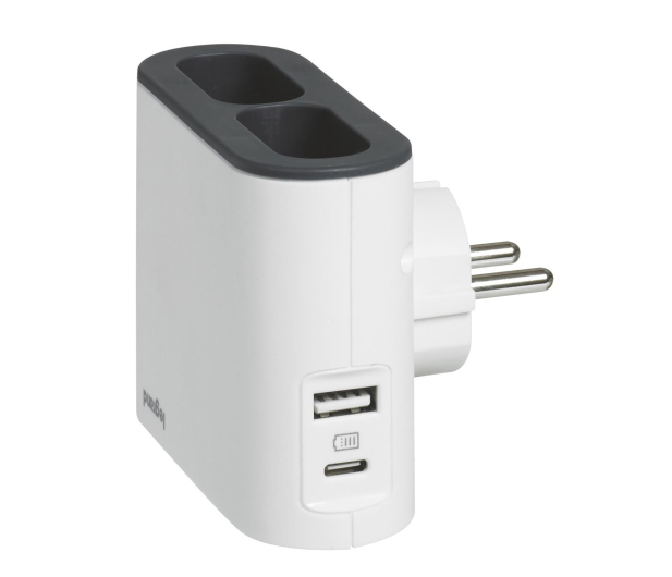 LEGRAND Rozgałęziacz - 2 gniazda, USB, USB-C 49401 - 1047786 - zdjęcie 5